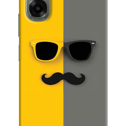 Sunglasses with Mustache Oppo A6x 5G Hard Case Back Cover by Casekaro