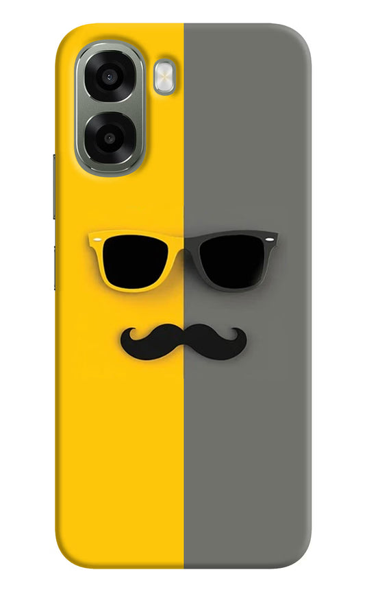 Sunglasses with Mustache Oppo A6x 5G Hard Case Back Cover by Casekaro