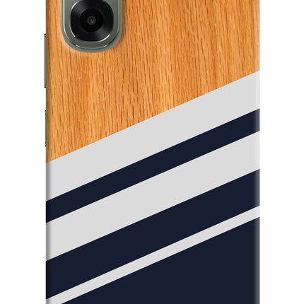 Blue and white wooden Oppo A6x 5G Hard Case Back Cover by Casekaro