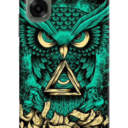 Green Owl Oppo A6x 5G Hard Case Back Cover by Casekaro