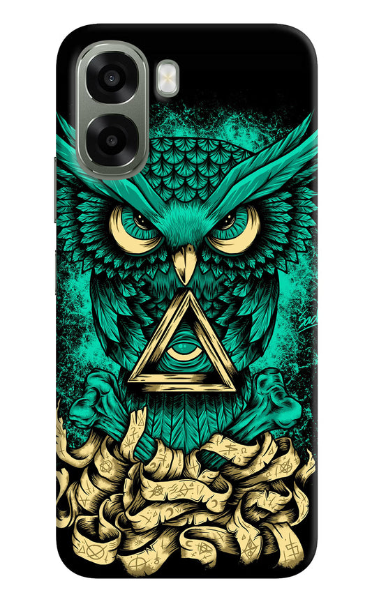 Green Owl Oppo A6x 5G Hard Case Back Cover by Casekaro