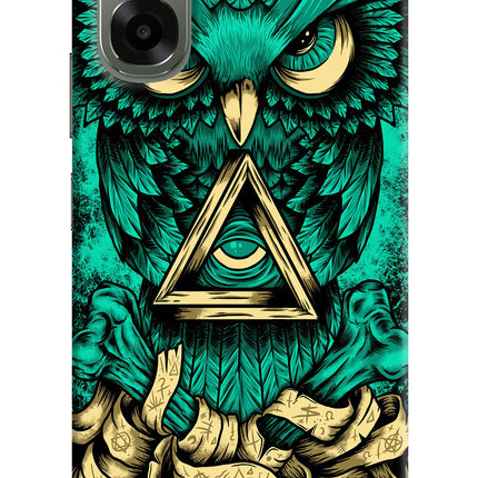 Green Owl Oppo A6x 5G Hard Case Back Cover by Casekaro