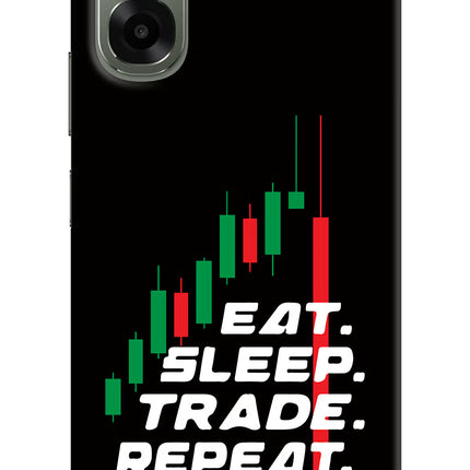 Eat Sleep Trade Repeat Oppo A6x 5G Hard Case Back Cover by Casekaro