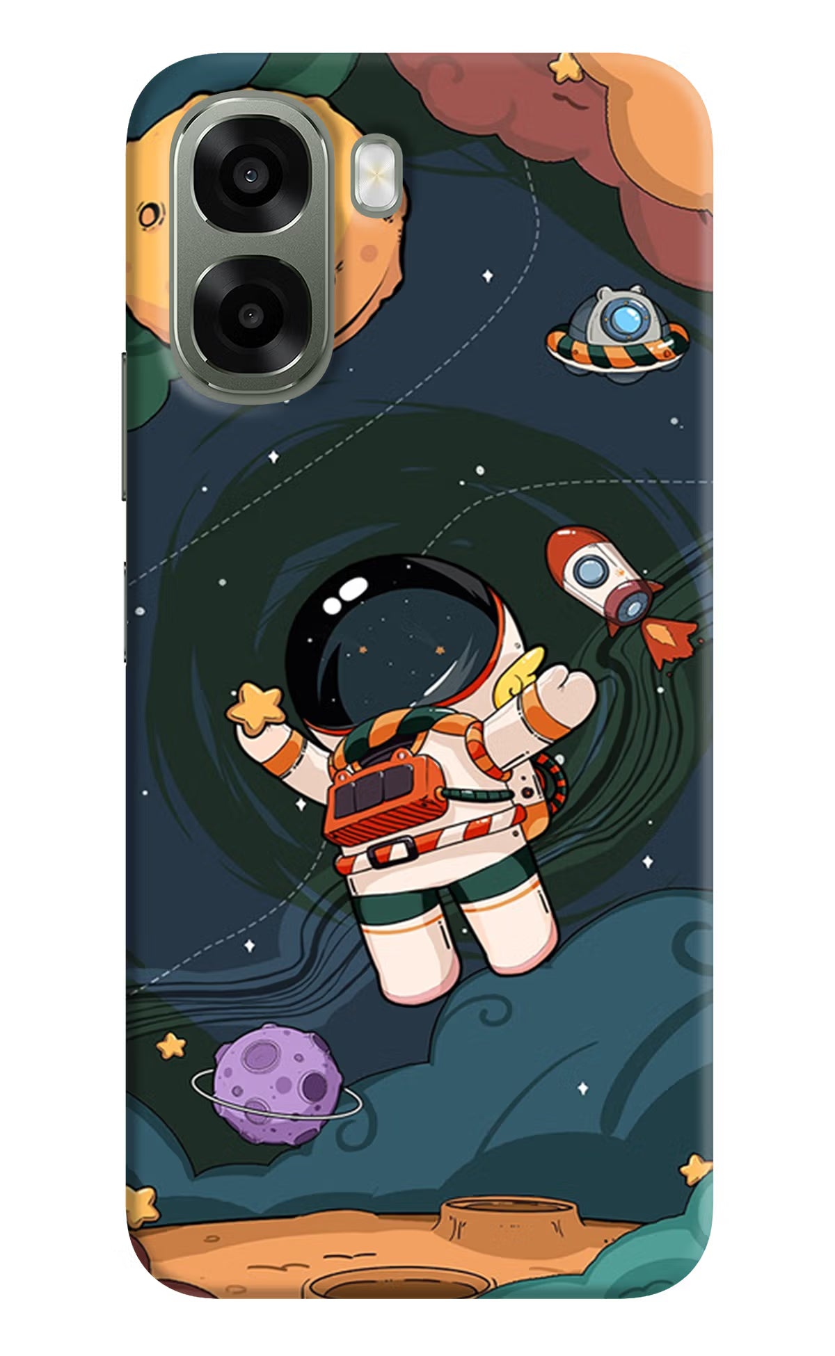 Cartoon Astronaut Oppo A6x 5G Back Cover
