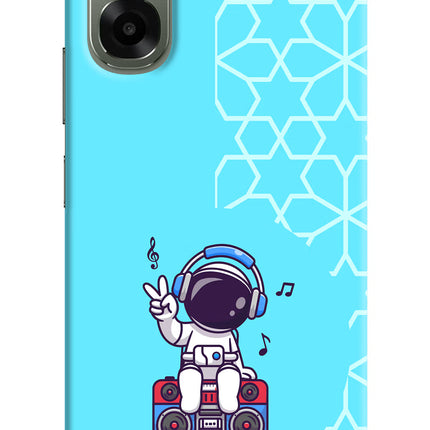 Cute Astronaut Chilling Oppo A6x 5G Hard Case Back Cover by Casekaro