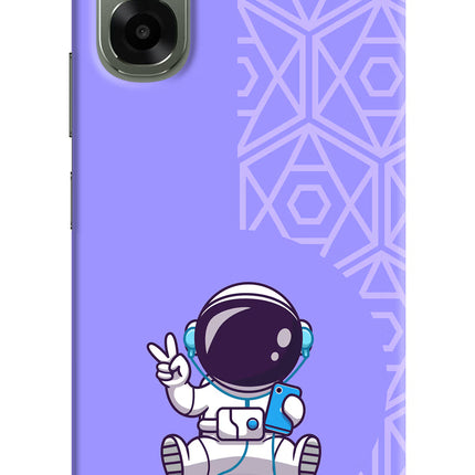 Cute Astronaut Chilling Oppo A6x 5G Hard Case Back Cover by Casekaro