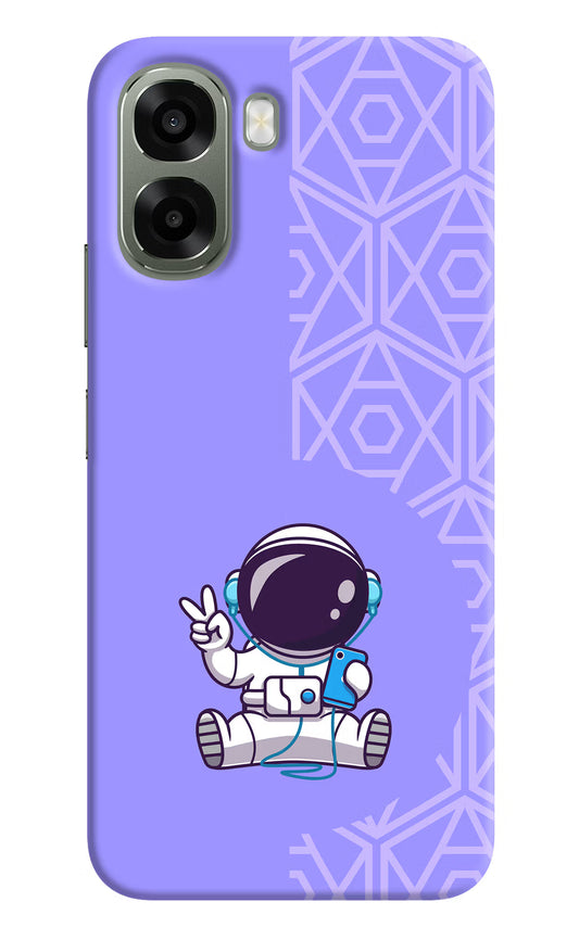 Cute Astronaut Chilling Oppo A6x 5G Hard Case Back Cover by Casekaro