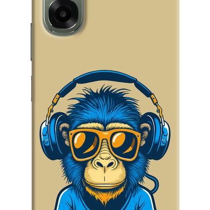 Monkey Headphone Oppo A6x 5G Hard Case Back Cover by Casekaro