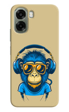 Monkey Headphone Oppo A6x 5G Hard Case Back Cover by Casekaro