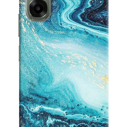 Blue Glitter Marble Oppo A6x 5G Hard Case Back Cover by Casekaro