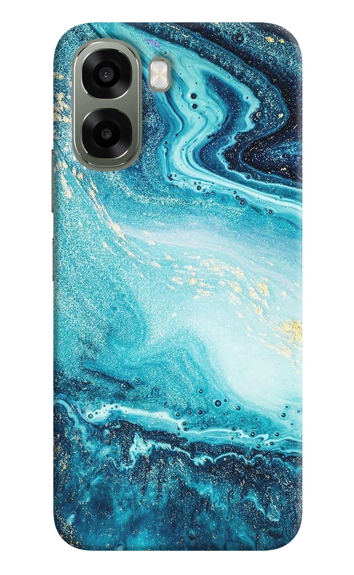 Blue Glitter Marble Oppo A6x 5G Back Cover