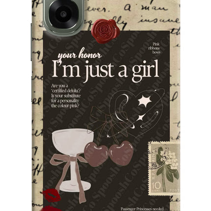 I am just a girl Oppo A6x 5G Hard Case Back Cover by Casekaro