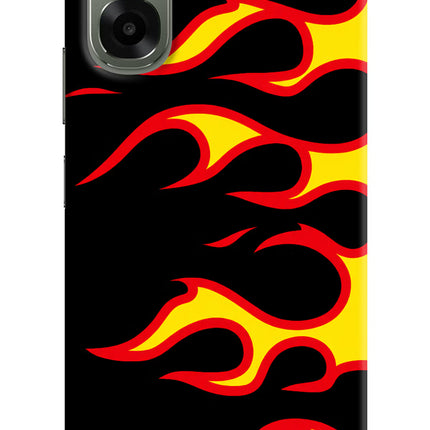 Side Sweep Flames Oppo A6x 5G Hard Case Back Cover by Casekaro