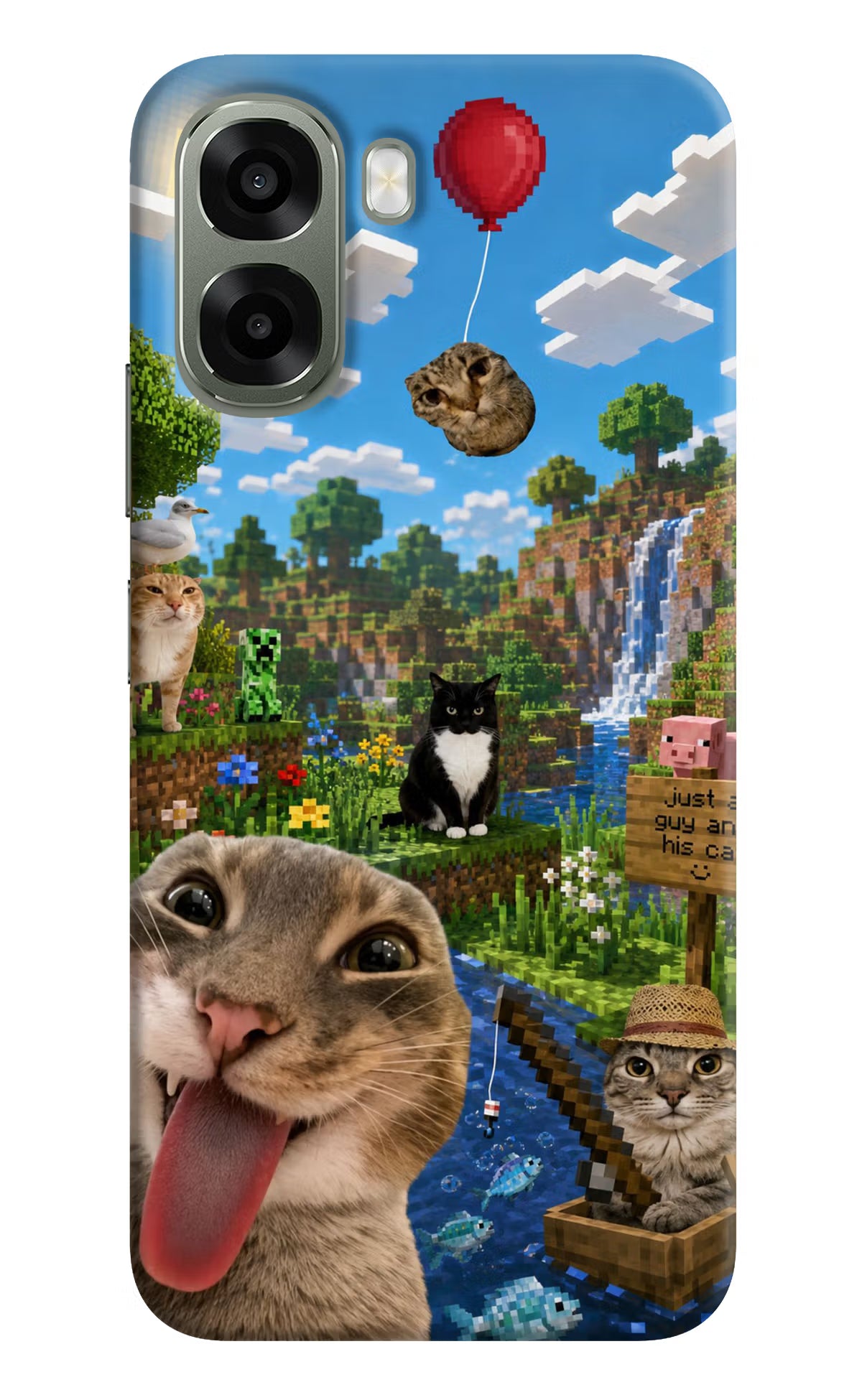 Minecraft Cat Chaos Oppo A6x 5G Back Cover