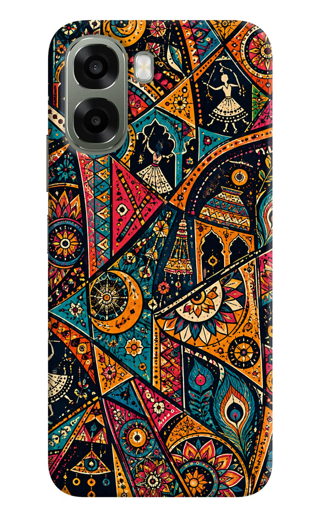 Folk Print Oppo A6x 5G Hard Case Back Cover by Casekaro