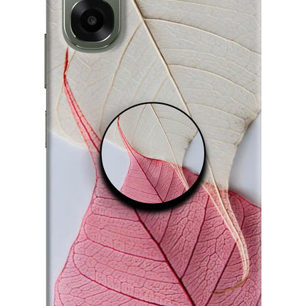 White Pink Leaf Oppo A6x 5G Pop Case by Casekaro