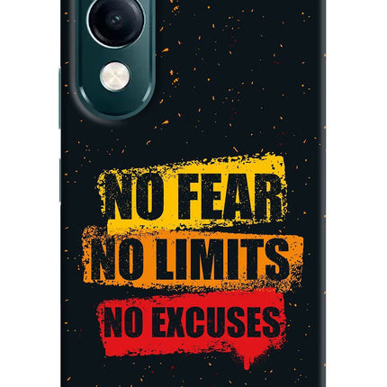 No Fear No Limits No Excuse iQOO Z10 Lite 5G Hard Case Back Cover by Casekaro