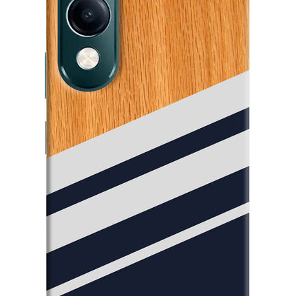Blue and white wooden iQOO Z10 Lite 5G Hard Case Back Cover by Casekaro