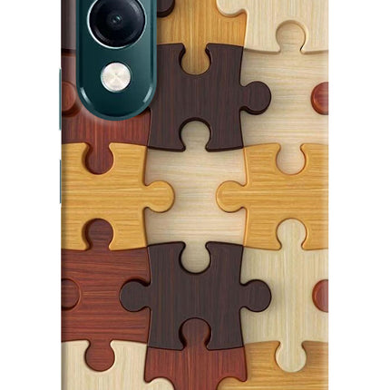 Wooden Puzzle iQOO Z10 Lite 5G Hard Case Back Cover by Casekaro