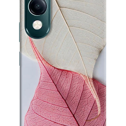 White Pink Leaf iQOO Z10 Lite 5G Hard Case Back Cover by Casekaro
