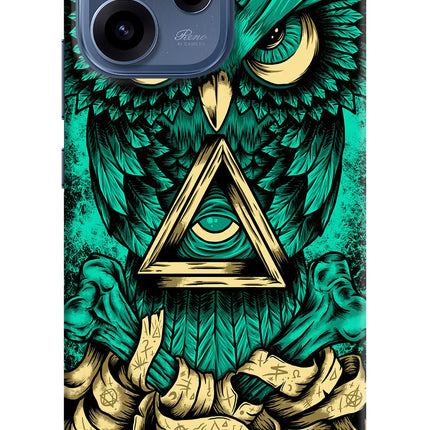 Green Owl Oppo Reno15c 5G Hard Case Back Cover by Casekaro