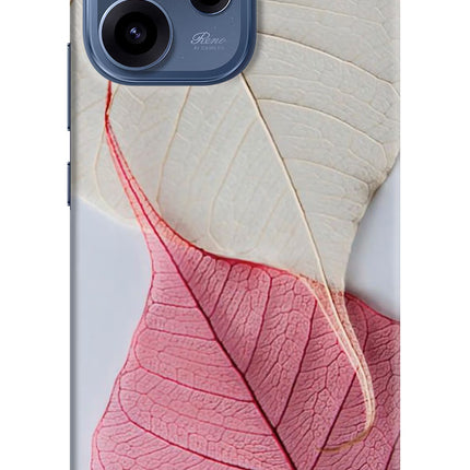 White Pink Leaf Oppo Reno15c 5G Hard Case Back Cover by Casekaro