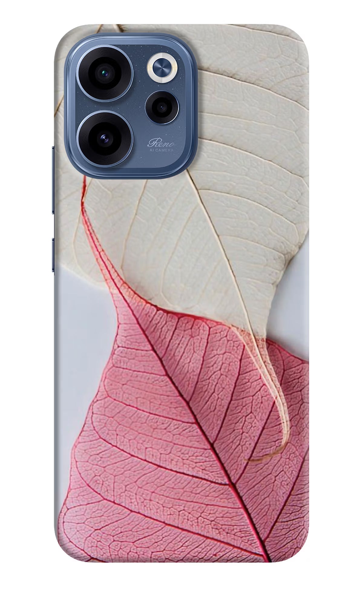 White Pink Leaf Oppo Reno15c 5G Back Cover
