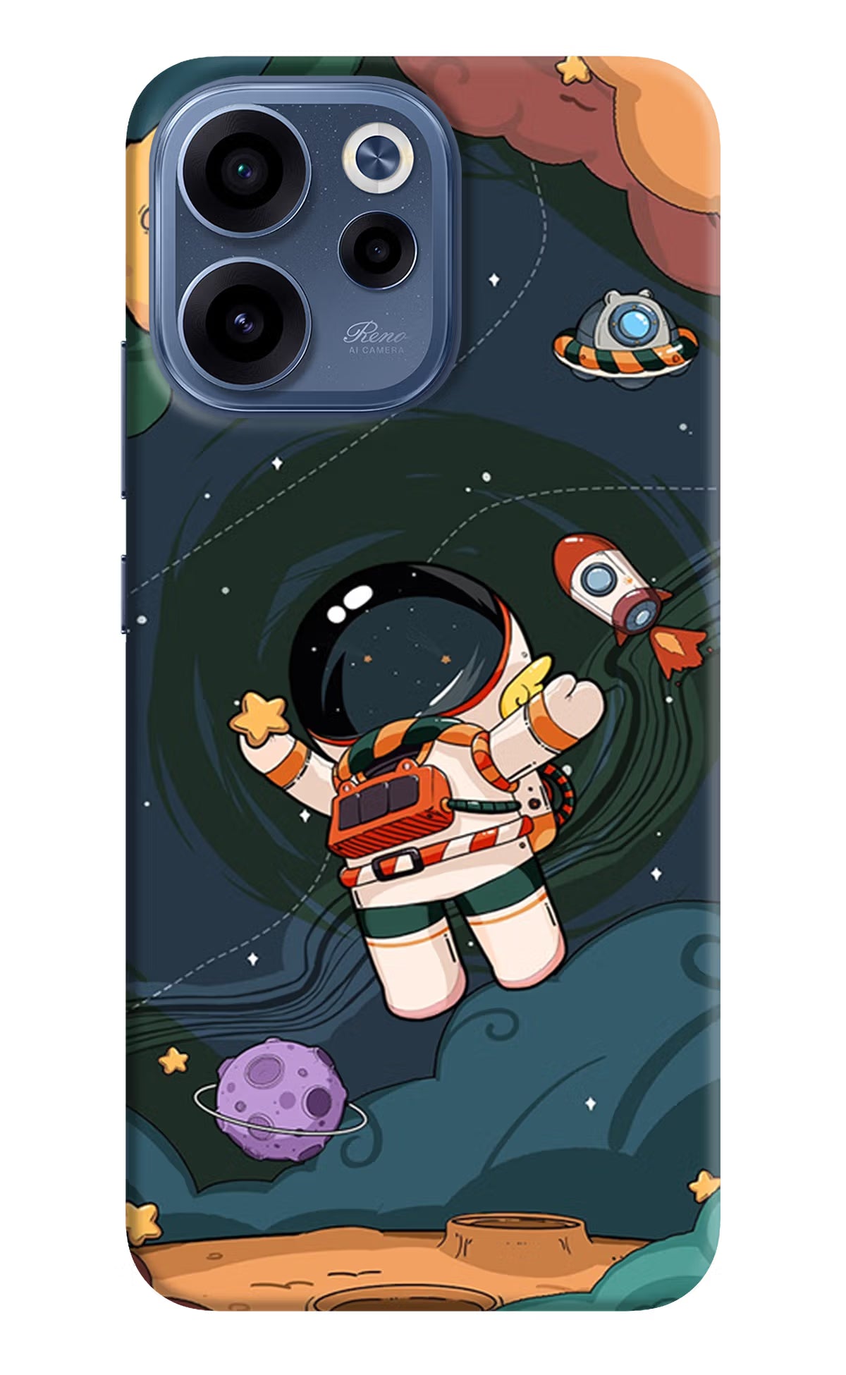 Cartoon Astronaut Oppo Reno15c 5G Back Cover