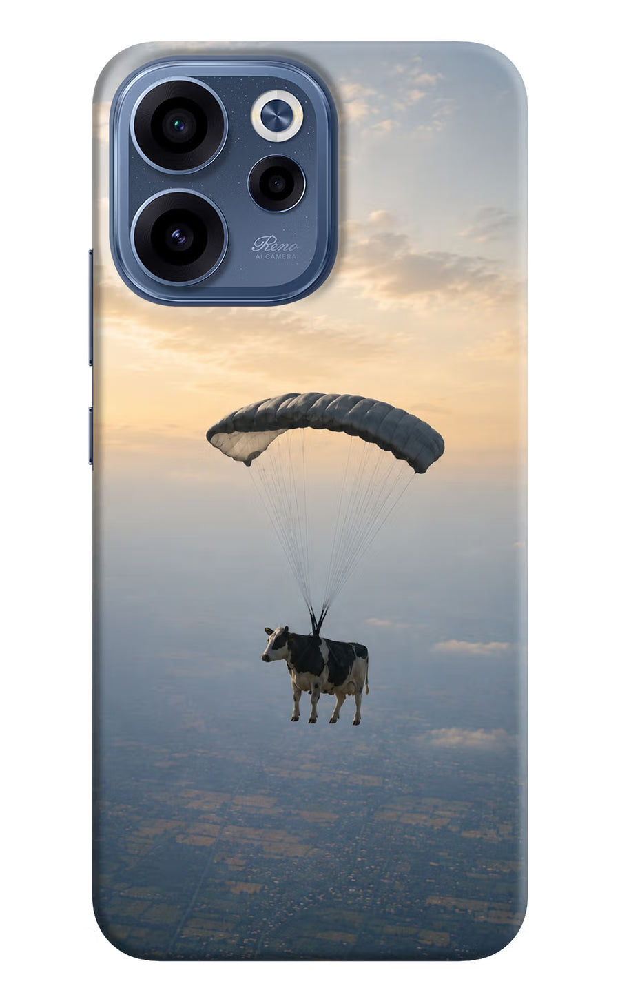 Skydiving Cow Oppo Reno15c 5G Back Cover, Hard case