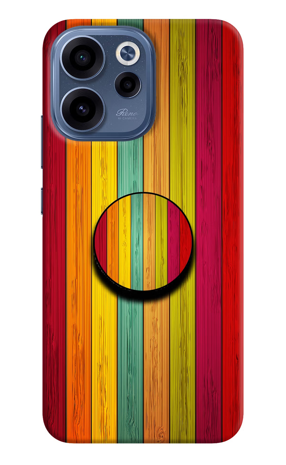 Multicolor Wooden Oppo Reno15c 5G Pop Case
