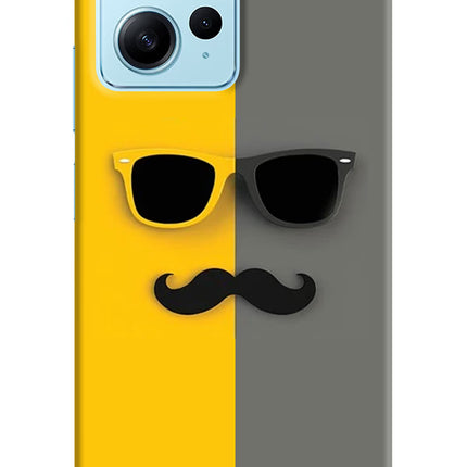 Sunglasses with Mustache Redmi Note 12 4G Hard Case Back Cover by Casekaro