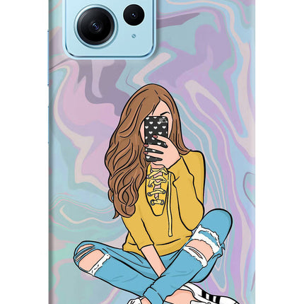 Selfie Girl Redmi Note 12 4G Hard Case Back Cover by Casekaro