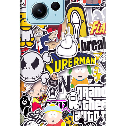 Sticker Bomb Redmi Note 12 4G Hard Case Back Cover by Casekaro