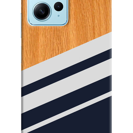 Blue and white wooden Redmi Note 12 4G Hard Case Back Cover by Casekaro