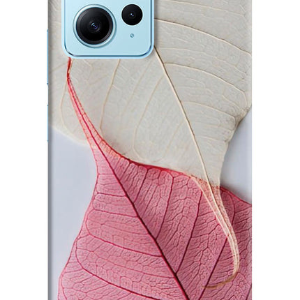 White Pink Leaf Redmi Note 12 4G Hard Case Back Cover by Casekaro