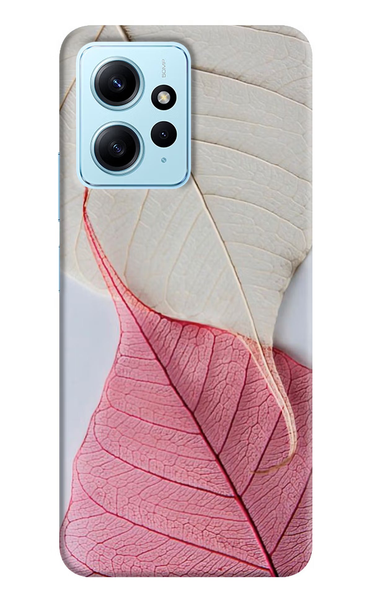 White Pink Leaf Redmi Note 12 4G Back Cover