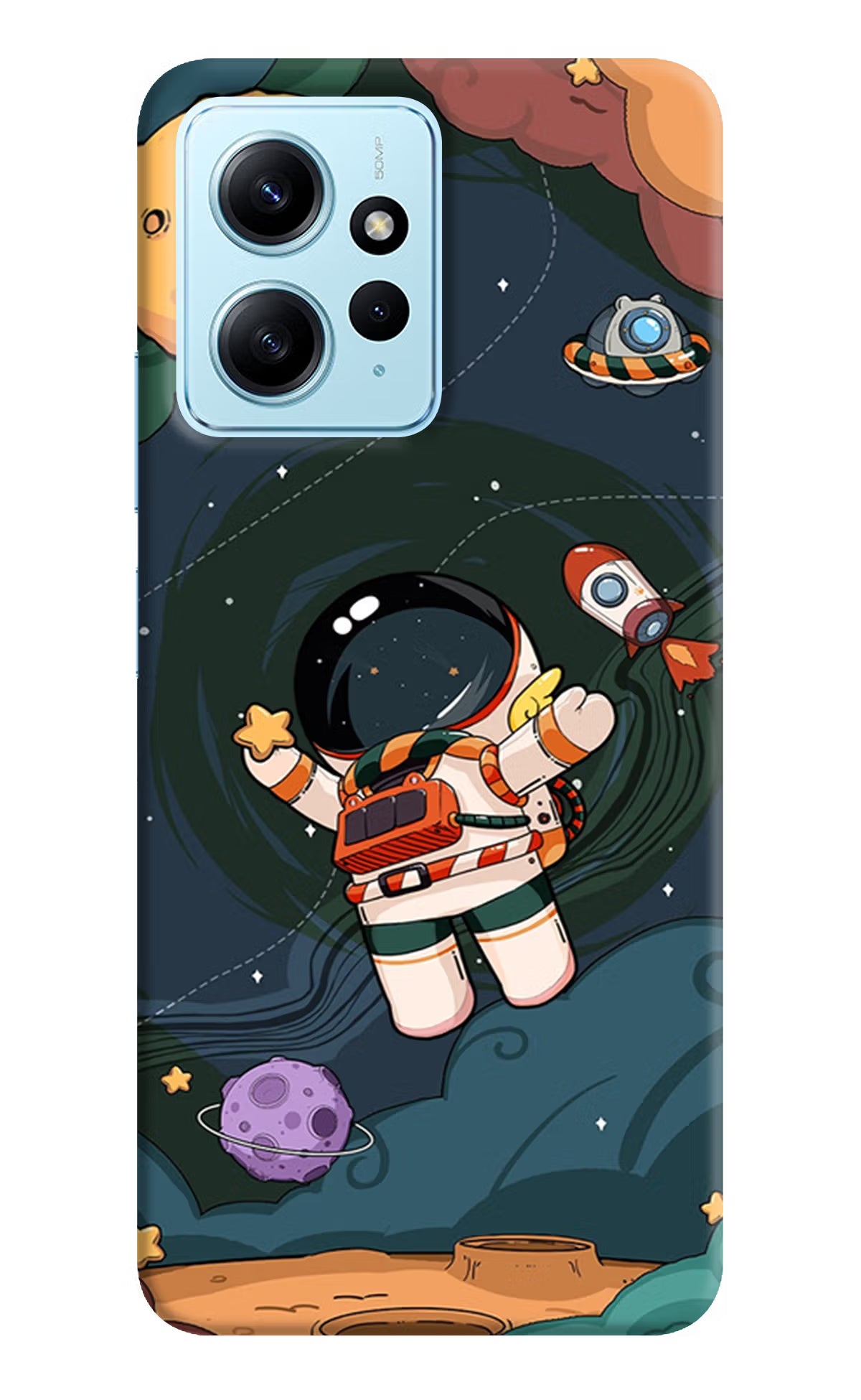 Cartoon Astronaut Redmi Note 12 4G Back Cover