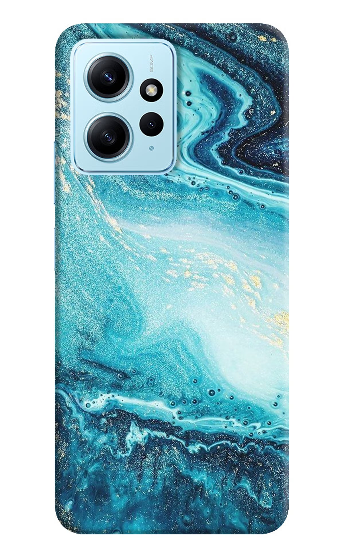 Blue Glitter Marble Redmi Note 12 4G Back Cover