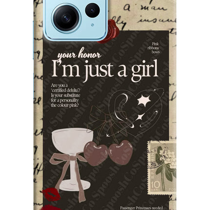 I am just a girl Redmi Note 12 4G Hard Case Back Cover by Casekaro