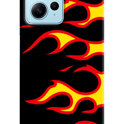 Side Sweep Flames Redmi Note 12 4G Hard Case Back Cover by Casekaro