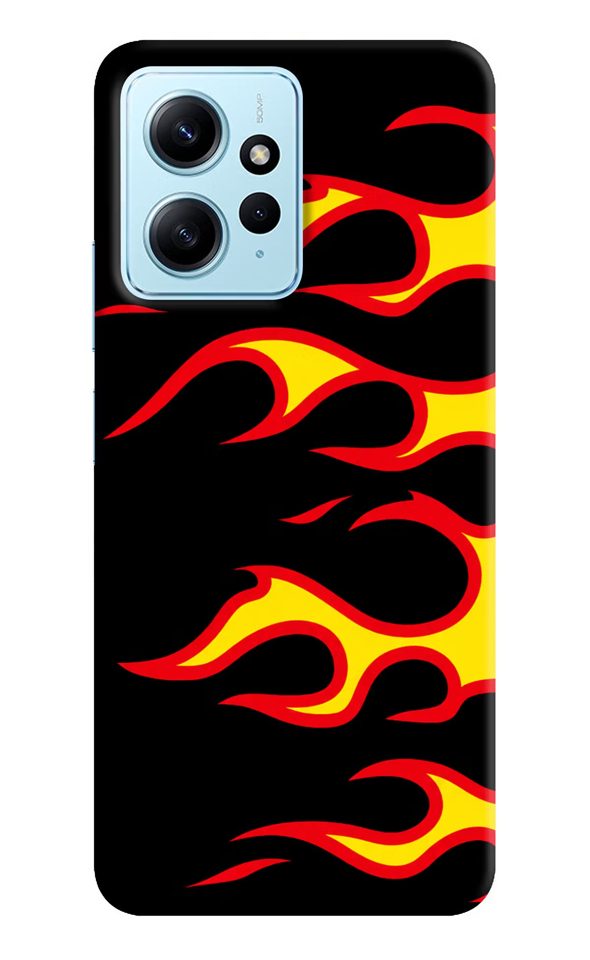 Side Sweep Flames Redmi Note 12 4G Back Cover