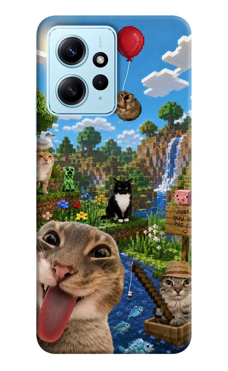 Minecraft Cat Chaos Redmi Note 12 4G Back Cover, Hard case