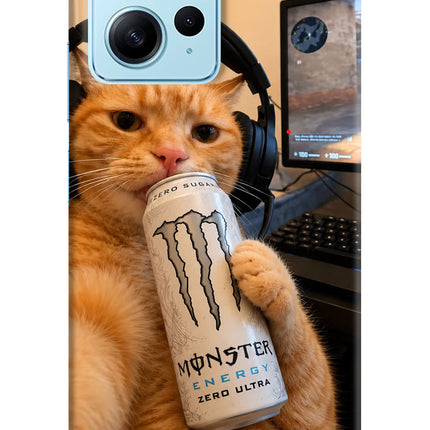Gamer Cat Energy Redmi Note 12 4G Hard Case Back Cover by Casekaro