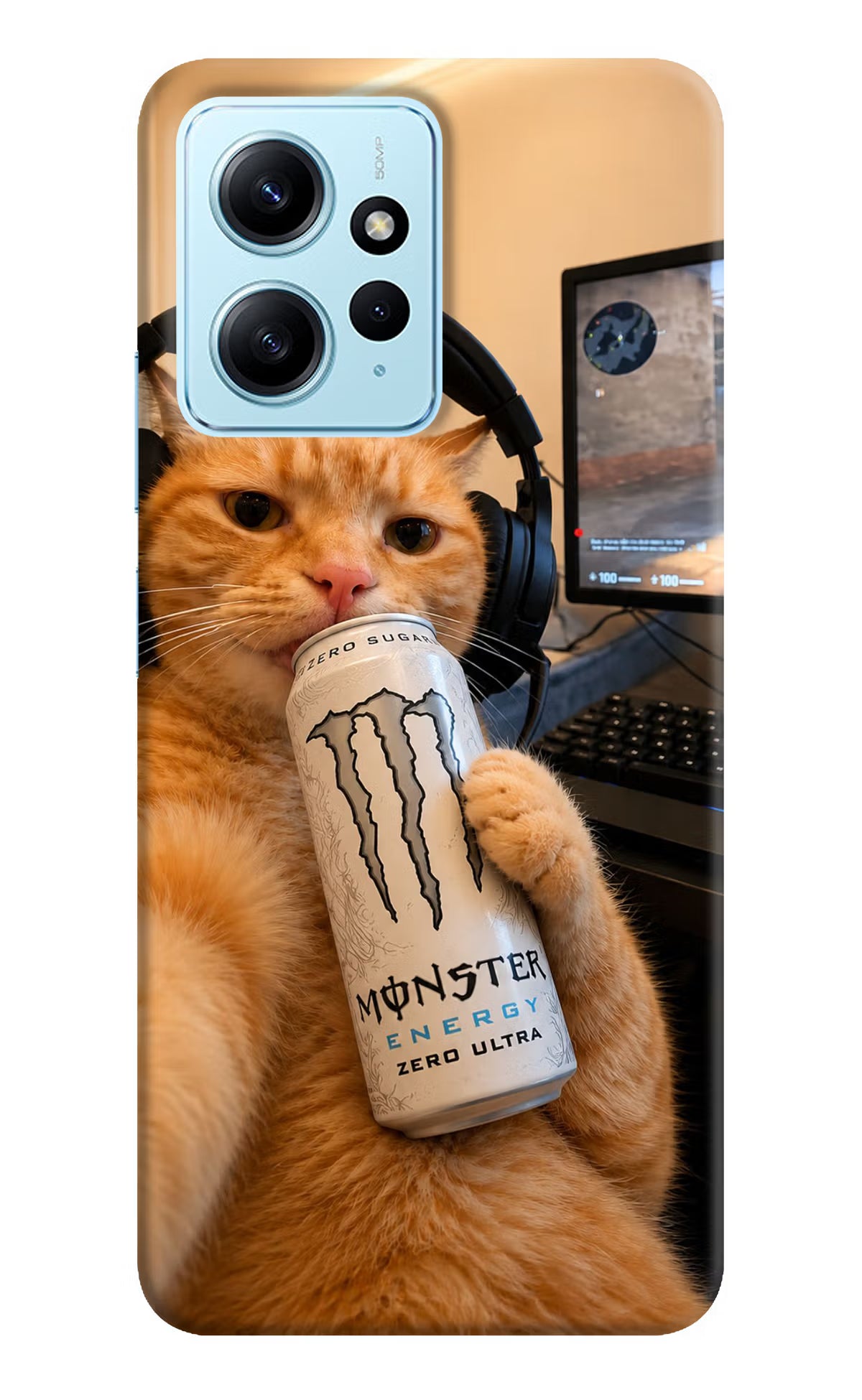 Gamer Cat Energy Redmi Note 12 4G Back Cover