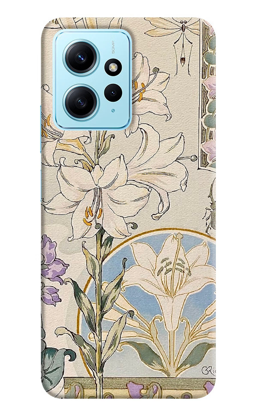 White Lily Redmi Note 12 4G Back Cover, Hard case