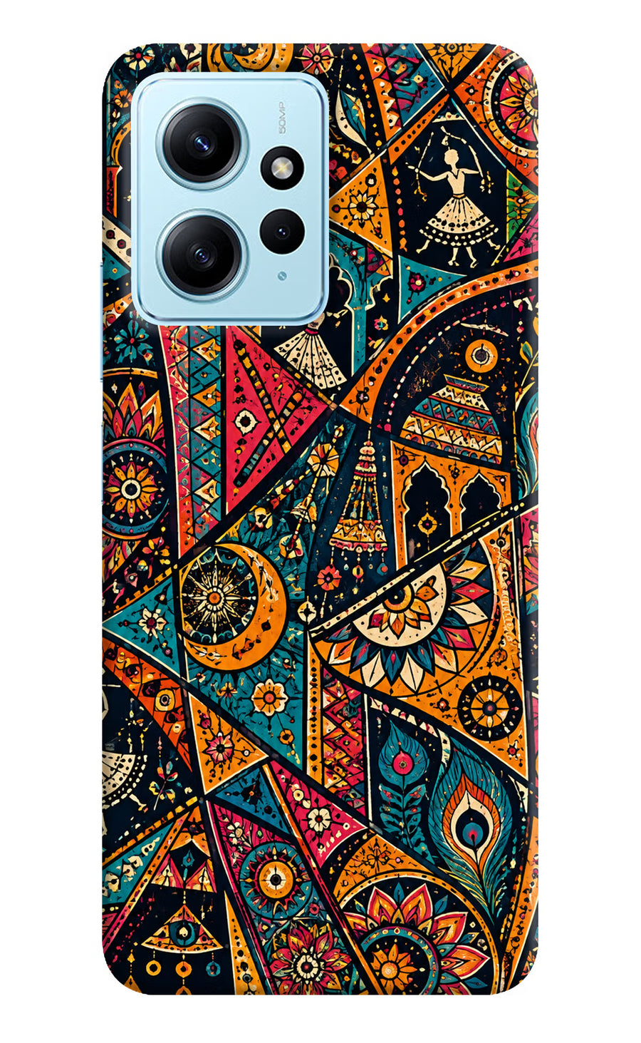 Folk Print Redmi Note 12 4G Back Cover, Hard case