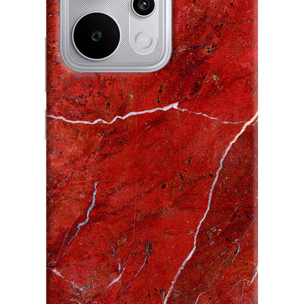 Red Marble Design Realme P4 Power 5G Hard Case Back Cover by Casekaro