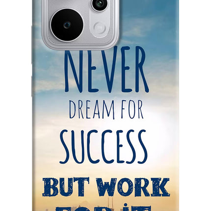 Never Dream For Success But Work For It Realme P4 Power 5G Hard Case Back Cover by Casekaro