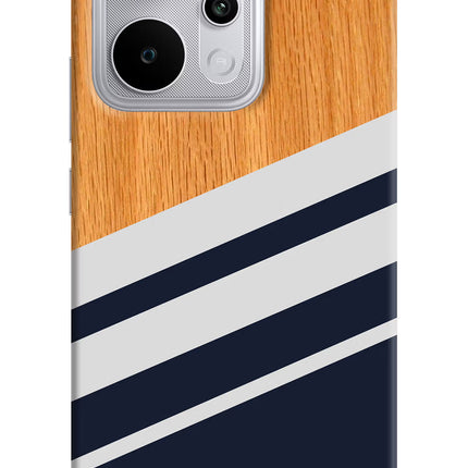 Blue and white wooden Realme P4 Power 5G Hard Case Back Cover by Casekaro