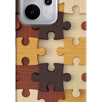 Wooden Puzzle Realme P4 Power 5G Hard Case Back Cover by Casekaro